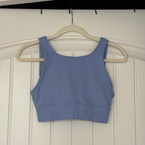 Sky Blue Longline Sports Bra